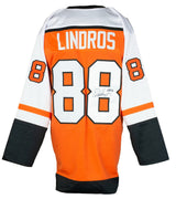 Eric Lindros Signed Custom Orange Hockey Jersey HOF 16 Inscription JSA ITP - Sports Integrity