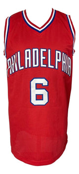 Julius Dr J Erving Philadelphia Signed Red Pro Style Basketball Jersey JSA - Sports Integrity