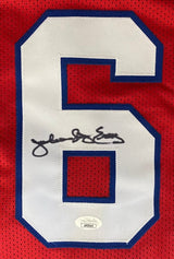 Julius Dr J Erving Philadelphia Signed Red Pro Style Basketball Jersey JSA - Sports Integrity