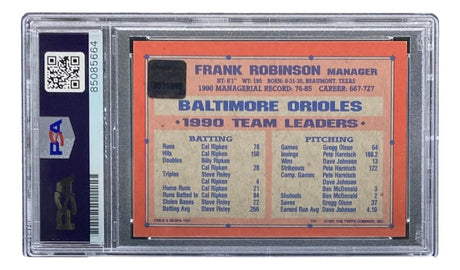 Frank Robinson Signed 1991 Topps #639 Baltimore Orioles Trading Card PSA/DNA - Sports Integrity