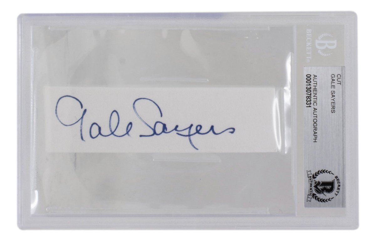 Gale Sayers Chicago Bears Slabbed Signature Cut BAS - Sports Integrity