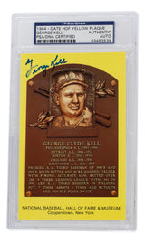 George Kell Signed Slabbed Detroit Tigers Hall of Fame Plaque Postcard PSA/DNA 539