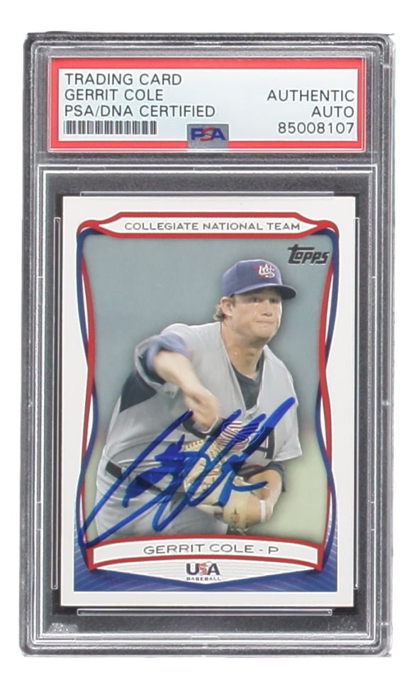 Gerrit Cole Signed 2010 Topps USA #USA - 25 Pirates Rookie Card PSA/DNA - Sports Integrity