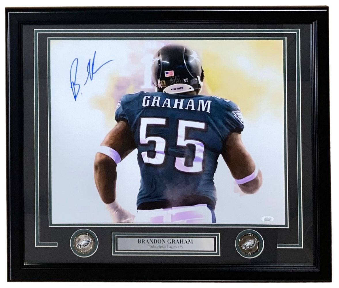 Brandon Graham Signed Framed 16x20 Super Bowl 59 Eagles Smoke Photo JSA