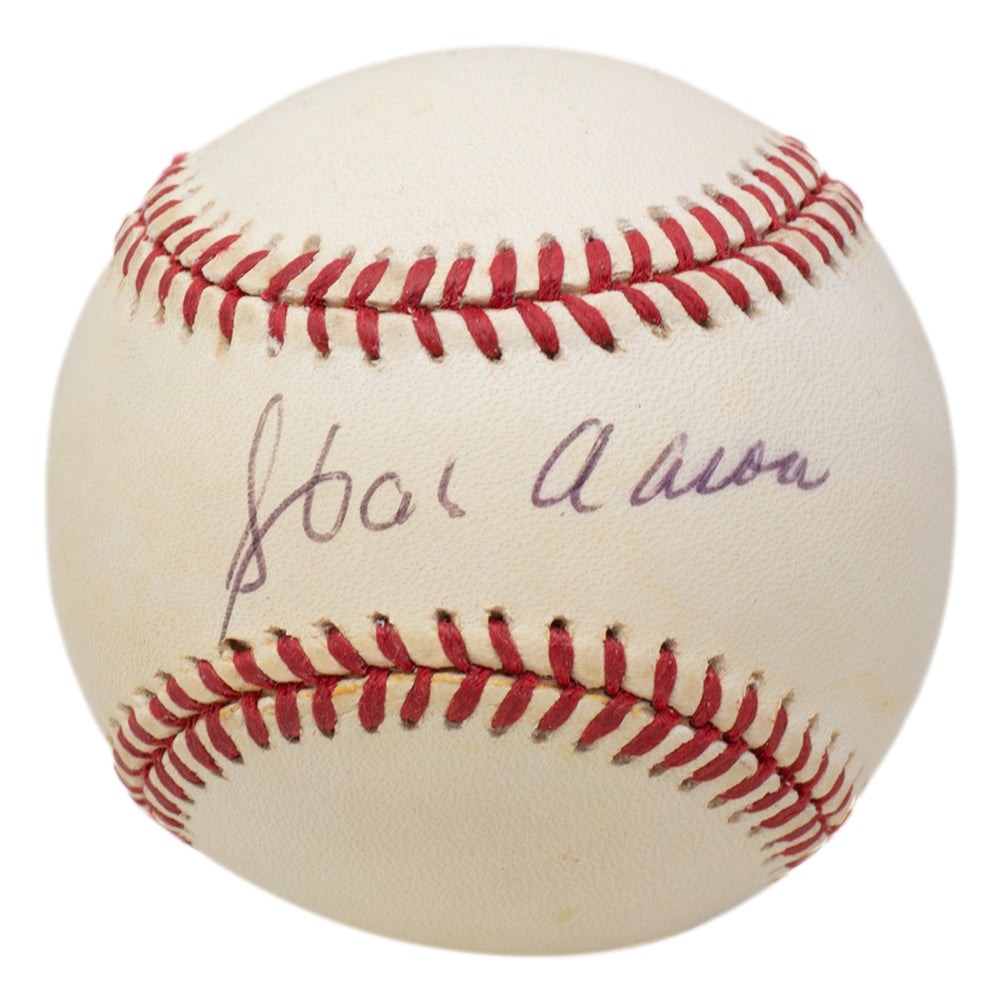 Hank Aaron Signed Milwaukee Braves National League Baseball BAS LOA AB51349 Sports Integrity