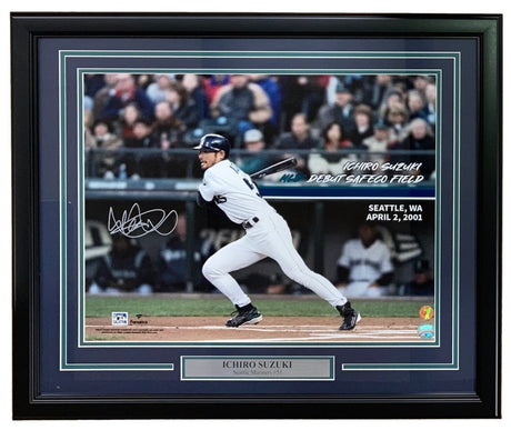 Ichiro Suzuki Signed Framed 16x20 Seattle Mariners MLB Debut Photo Suzuki - Sports Integrity