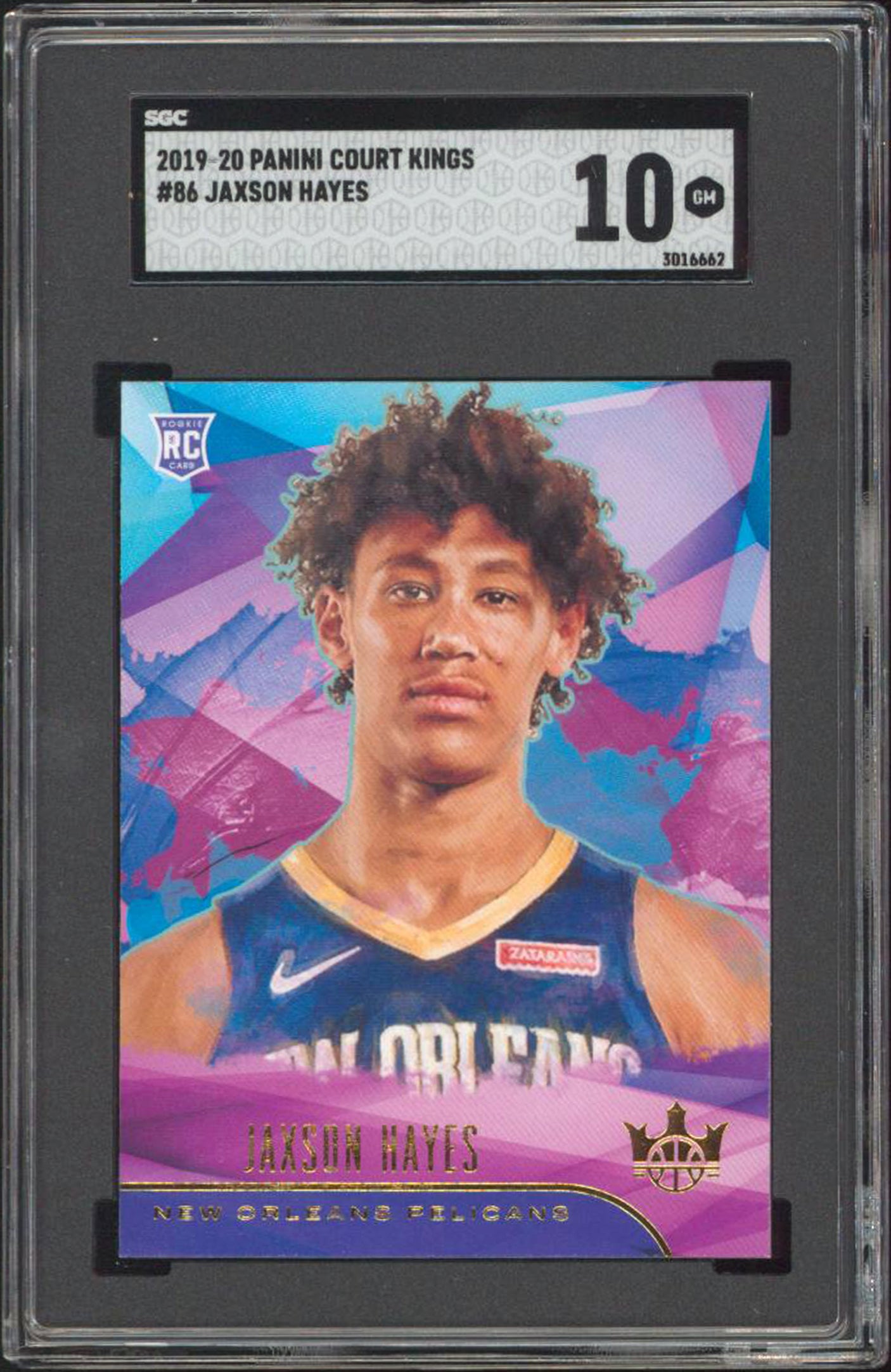 Pelicans Jaxson Hayes 2019 Panini Court Kings #86 Rookie Card Graded Gem 10! SGC