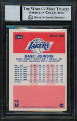 Lakers Magic Johnson Signed 1986 Fleer #53 Card Auto Graded 10! BAS Slabbed 2