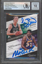 Magic Johnson & Larry Bird Signed 2012 Prestige #25 Card Auto Grade 10! BAS Slab