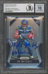 Seahawks DK Metcalf Signed 2019 Panini Prizm #343 RC Auto 10! BAS Slabbed