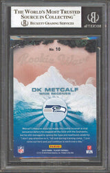 Seahawks DK Metcalf Signed 2019 Playoff Rookie Wave #10 Card BAS Slabbed