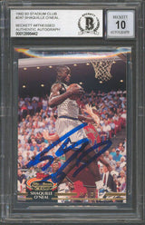 Magic Shaquille O'Neal Signed 1992 Stadium Club #247 RC Card Auto 10 BAS Slabbed