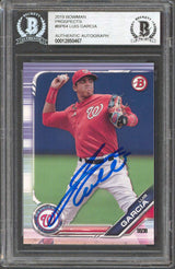 Nationals Luis Garcia Authentic Signed 2019 Bowman Prospects BP64 RC BAS Slabbed