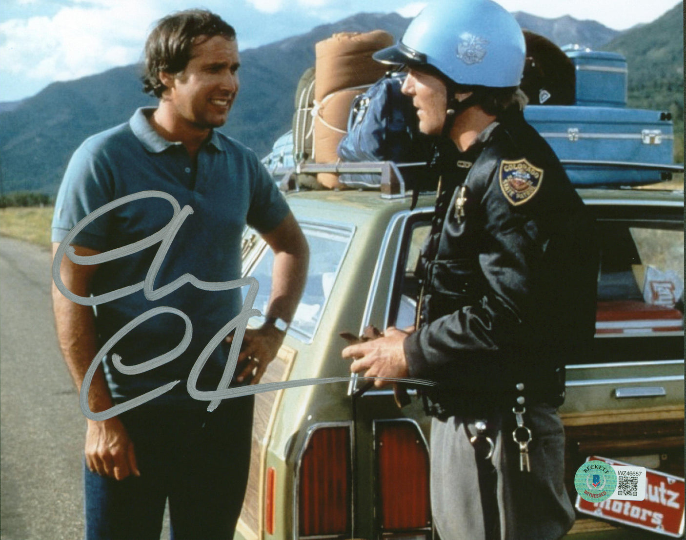 Chevy Chase National Lampoon's Vacation Signed 8X10 Photo BAS Witnessed 17