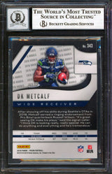 Seahawks DK Metcalf Signed 2019 Panini Prizm #343 RC Card Auto 10 BAS Slabbed