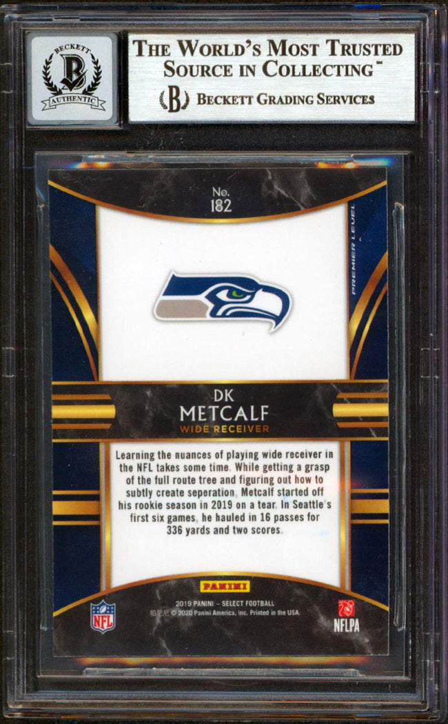 Seahawks DK Metcalf Signed 2019 Select #182 Rookie Card Auto 10! BAS Slabbed