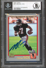 Falcons Michael Vick Authentic Signed 2001 Topps #311 Rookie Card BAS Slabbed