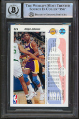 Lakers Magic Johnson Signed 1992 Upper Deck #32A Card Auto 10! BAS Slabbed