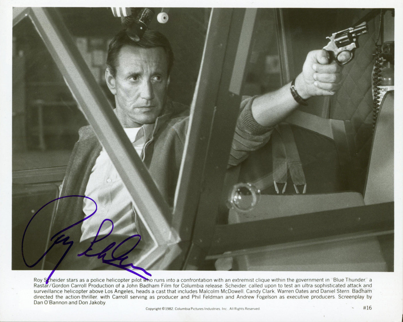 Roy Scheider Blue Thunder Authentic Signed 8x10 Photo Autographed BAS #AD64460