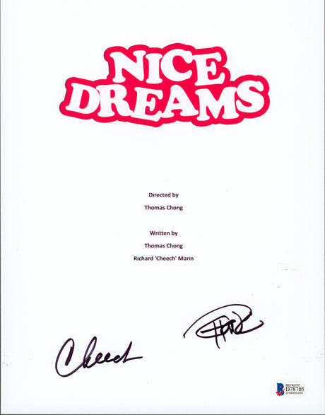 Cheech Marin & Tommy Chong Nice Dreams Signed 8.5x11 Script Cover BAS #D78705