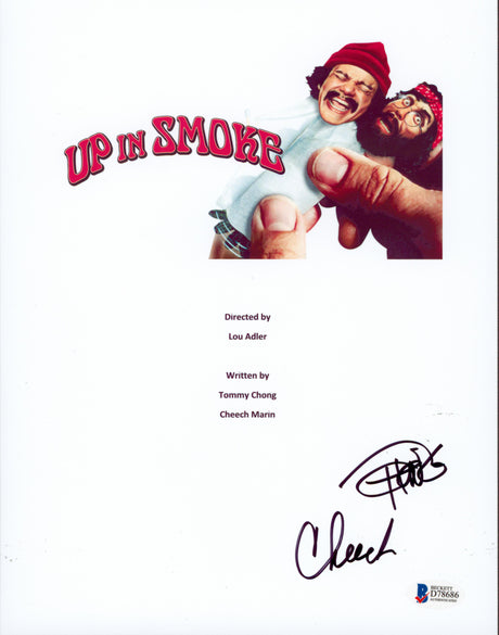 Cheech Marin & Tommy Chong Up In Smoke Signed 8.5x11 Script Cover BAS #D78686