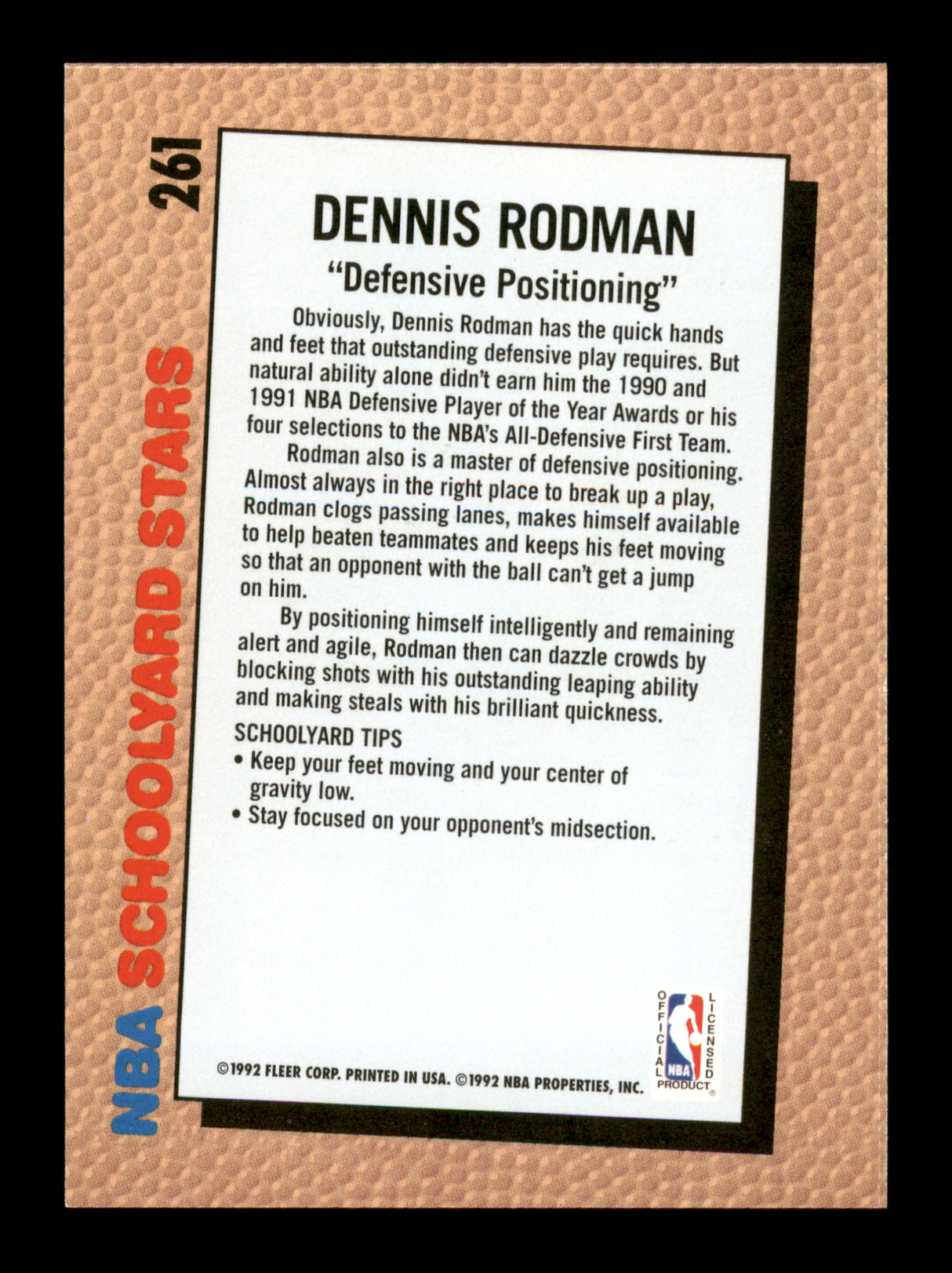 Dennis Rodman Autographed 1992-93 Fleer Card #261 Detroit Pistons SKU #190472