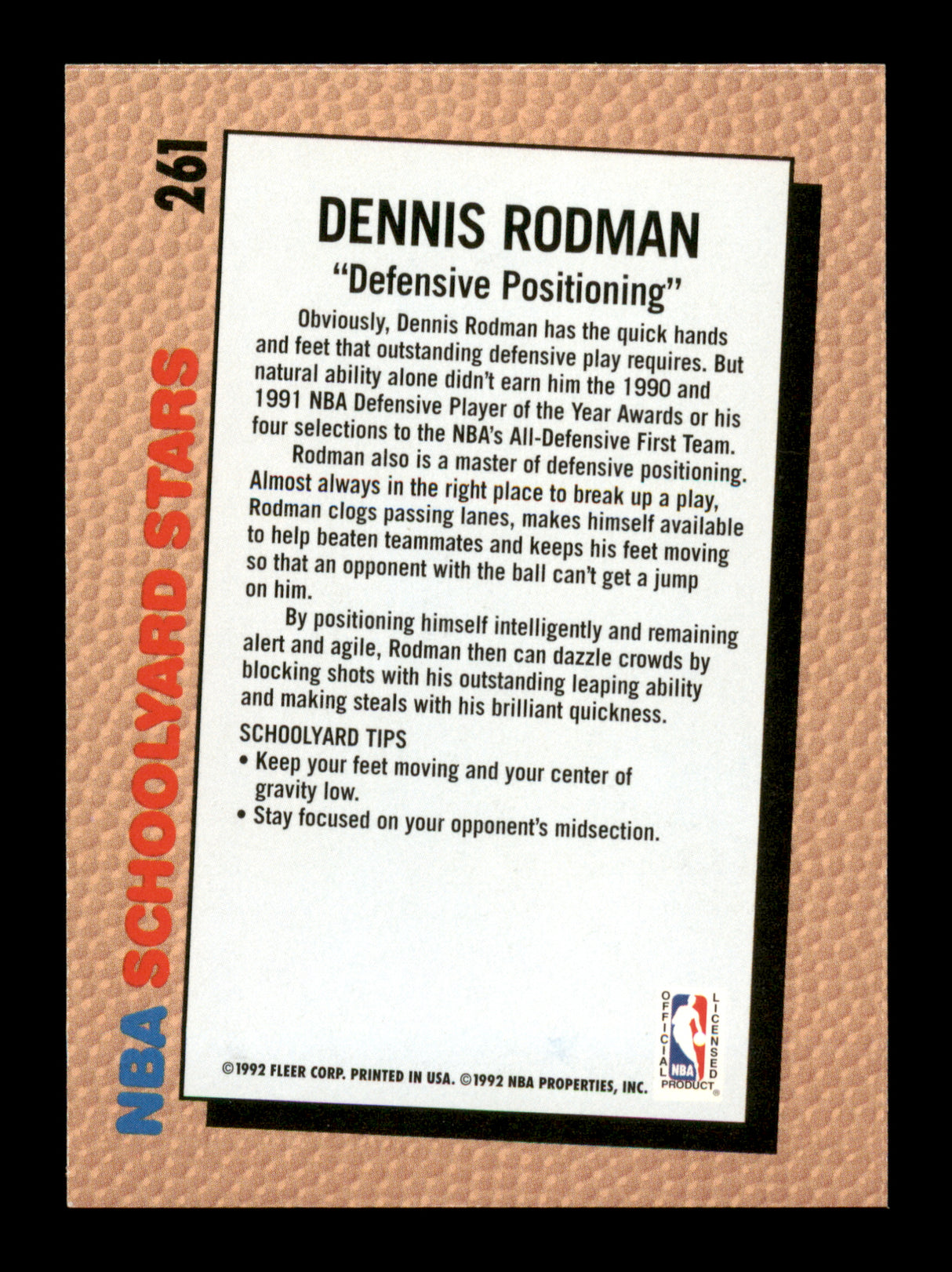 Dennis Rodman Autographed 1992-93 Fleer Card #261 Detroit Pistons SKU #190473