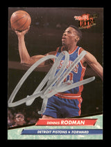 Dennis Rodman Autographed 1992-93 Fleer Ultra Card #58 Detroit Pistons SKU #190474