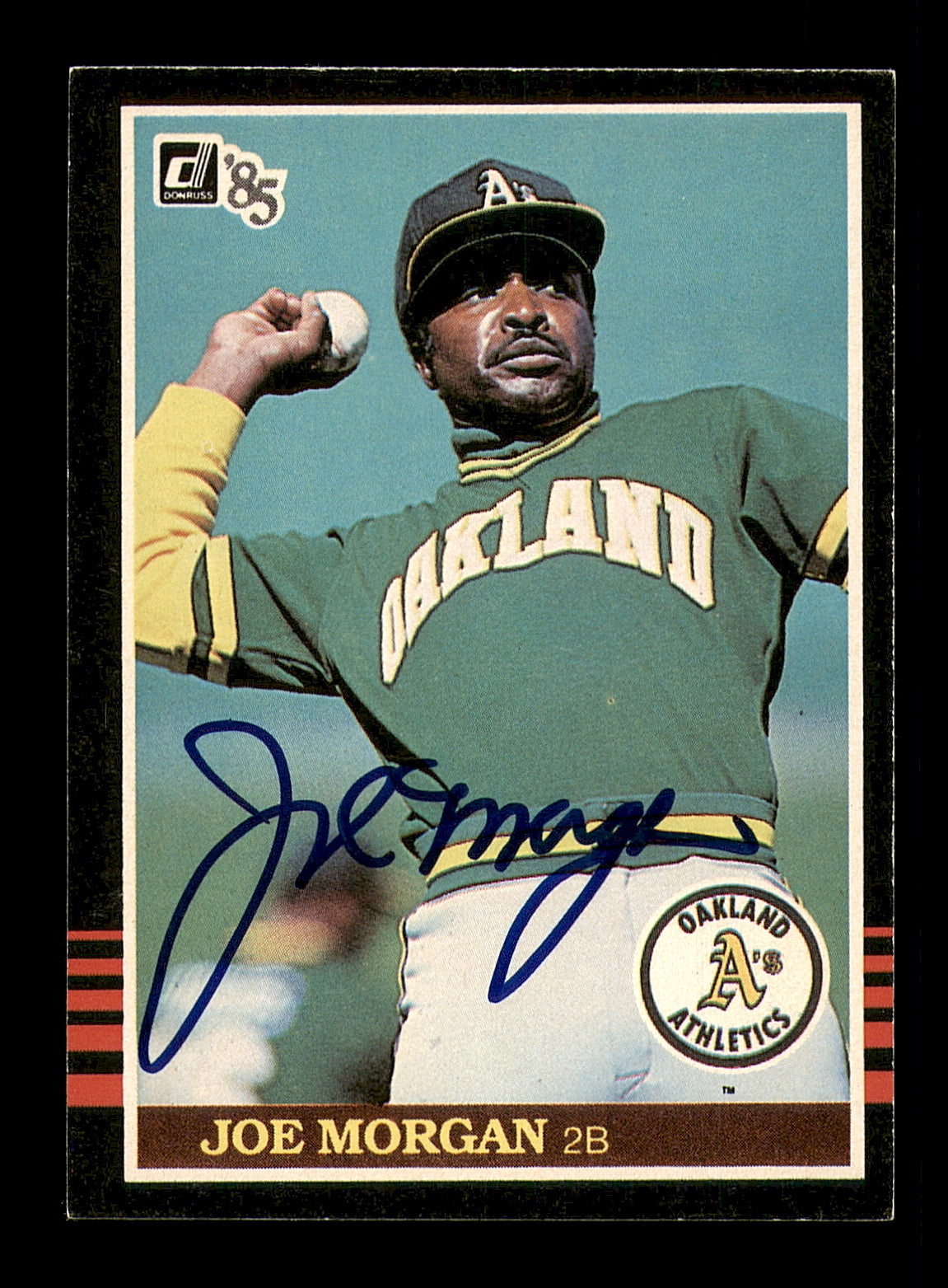 Joe Morgan Autographed 1985 Donruss Card #584 Oakland A's SKU #184355