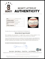 Mickey Mantle Autographed Official AL Baseball New York Yankees Auto Grade Mint 9 Beckett BAS #15775759