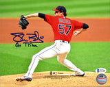 Shane Bieber Autographed 8x10 Photo Cleveland Indians "Go Tribe" Beckett BAS Stock #185904