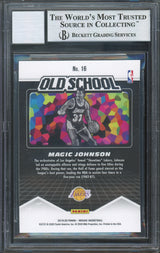 Magic Johnson Signed 2019 Panini Mosaic Old School #16 Card Auto 10 BAS Slabbed