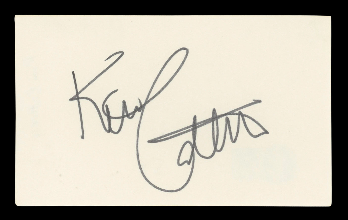 Kim Cattrall Sex And The City Authentic Signed 3x5 Index Card BAS #BL96674