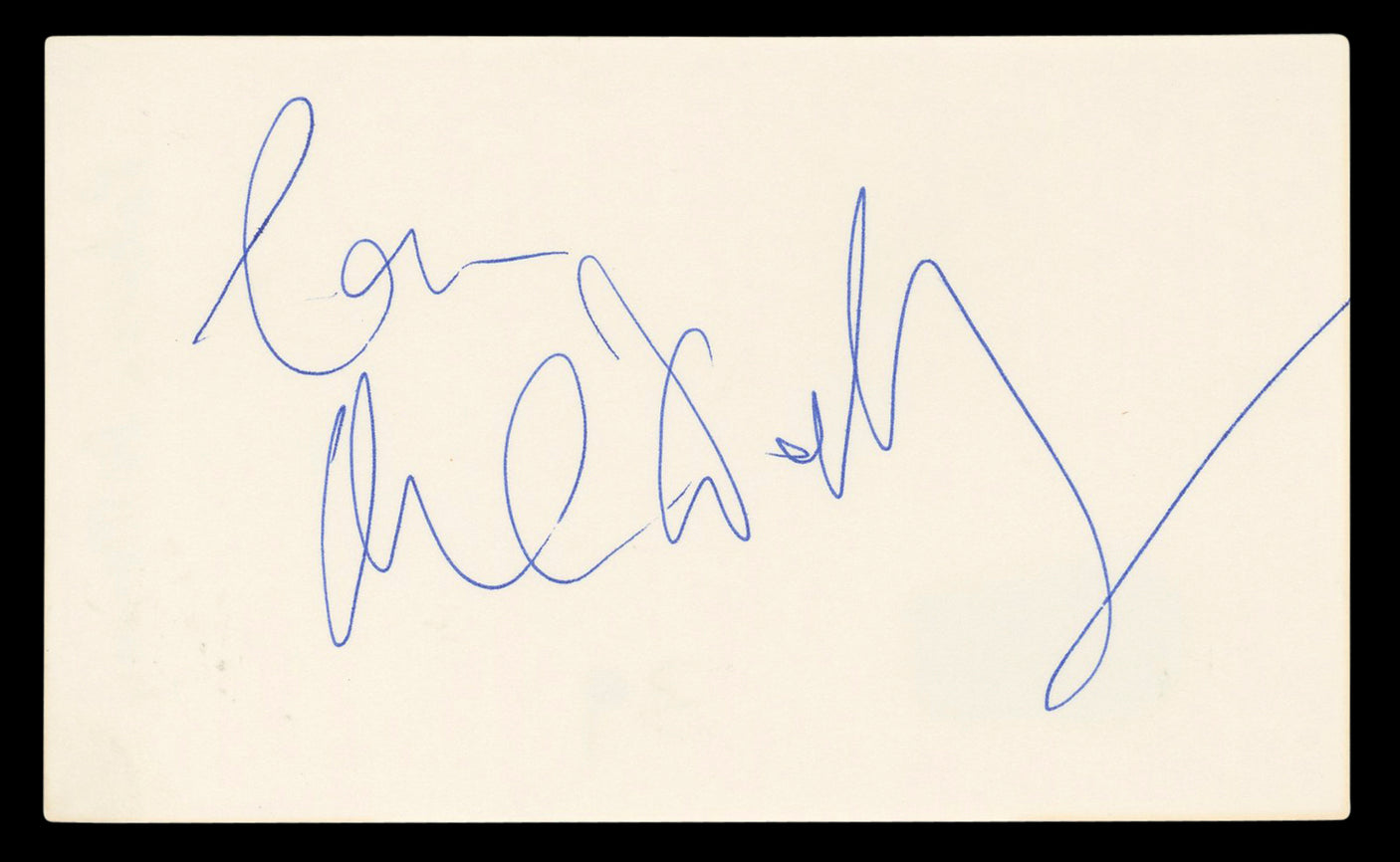 Rebecca De Mornay Risky Business Authentic Signed 3x5 Index Card BAS #BL96825