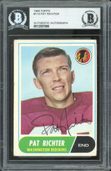 Redskins Pat Richter Authentic Signed 1968 Topps #114 Card BAS Slabbed