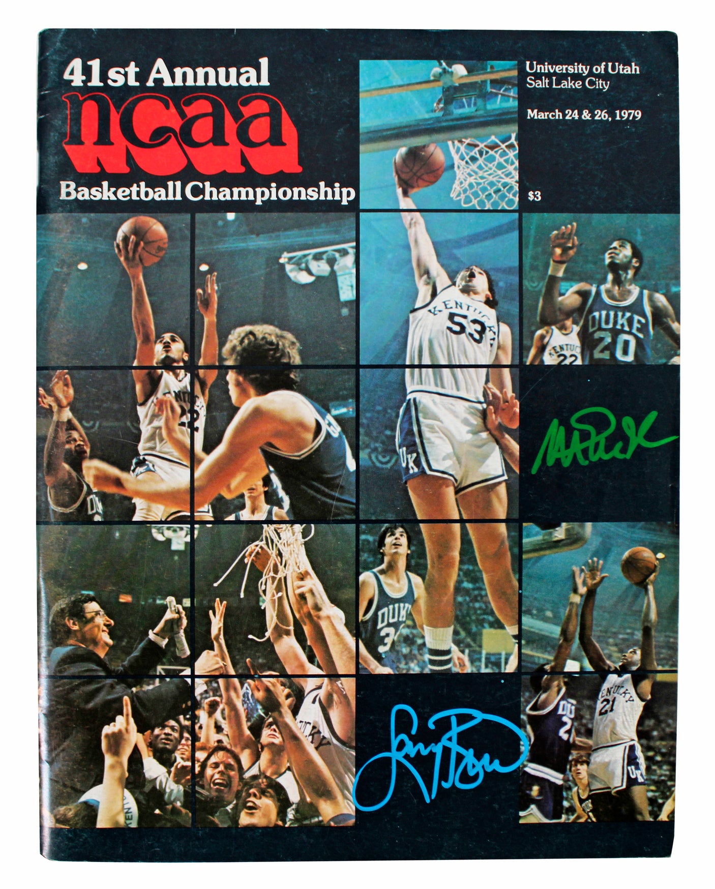 Magic Johnson & Larry Bird Signed 1979 NCAA Tournament Program BAS Wit #1W867916