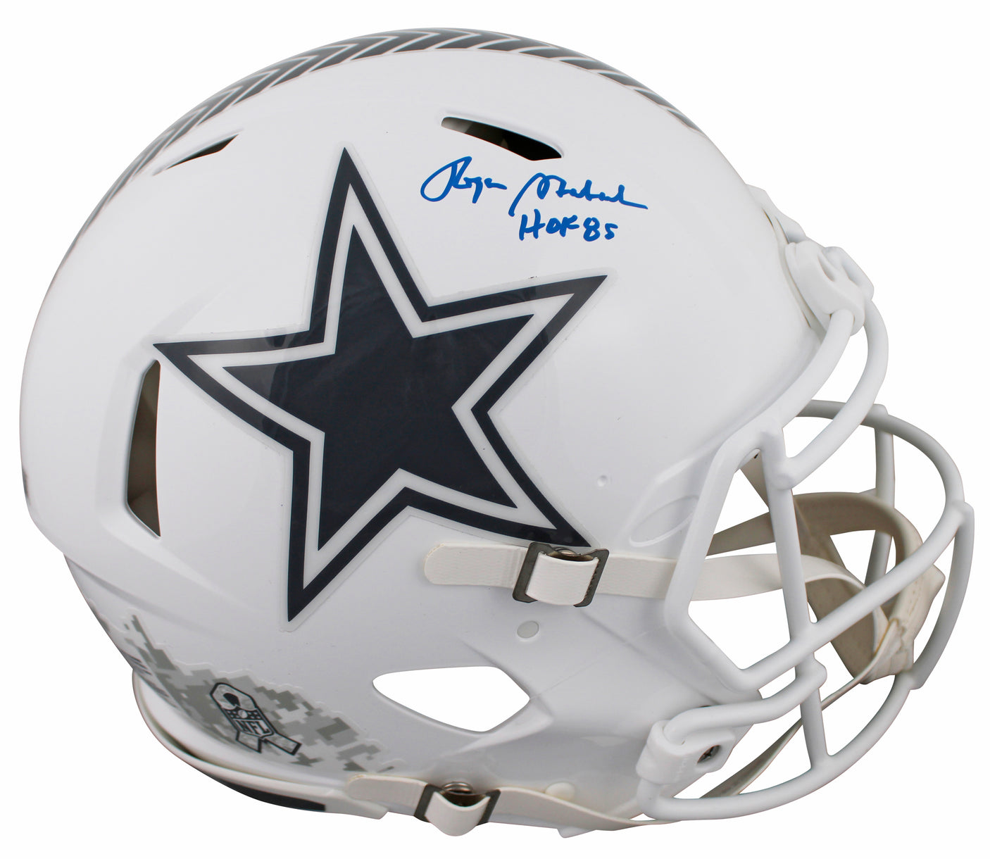 Cowboys Roger Staubach "HOF" Signed STS III F/S Speed Proline Helmet W/ Case BAS