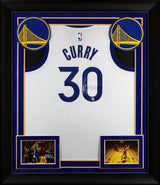 Stephen Curry Signed White Nike Association Edition Swingman Framed Jersey BAS