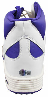 Magic Johnson Signed Left Purple & White Converse Weapon Shoe W/ Case BAS Wit 2