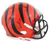 Bengals Tee Higgins Authentic Signed Speed Mini Helmet W/ Case BAS Witnessed