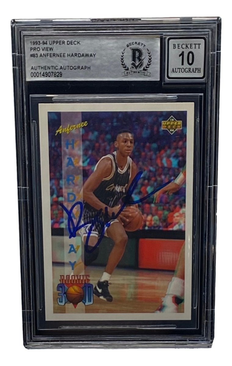 Penny Hardaway Signed Slabbed Orlando Magic 1993 - 94 UD Pro View #83 BAS Grade 10 - Sports Integrity