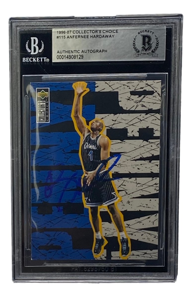 Penny Hardaway Signed Slabbed Orlando Magic 1996 - 97 Collector's Choice #115 BAS - Sports Integrity