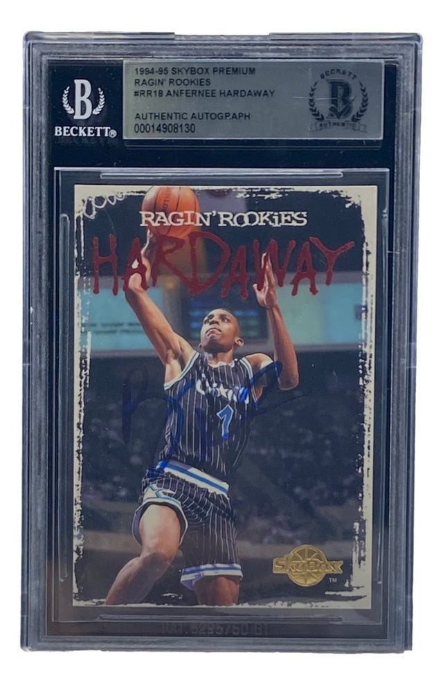 Penny Hardaway Signed Slabbed Orlando Magic 1994 - 95 SkyBox Premium #RR18 BAS - Sports Integrity