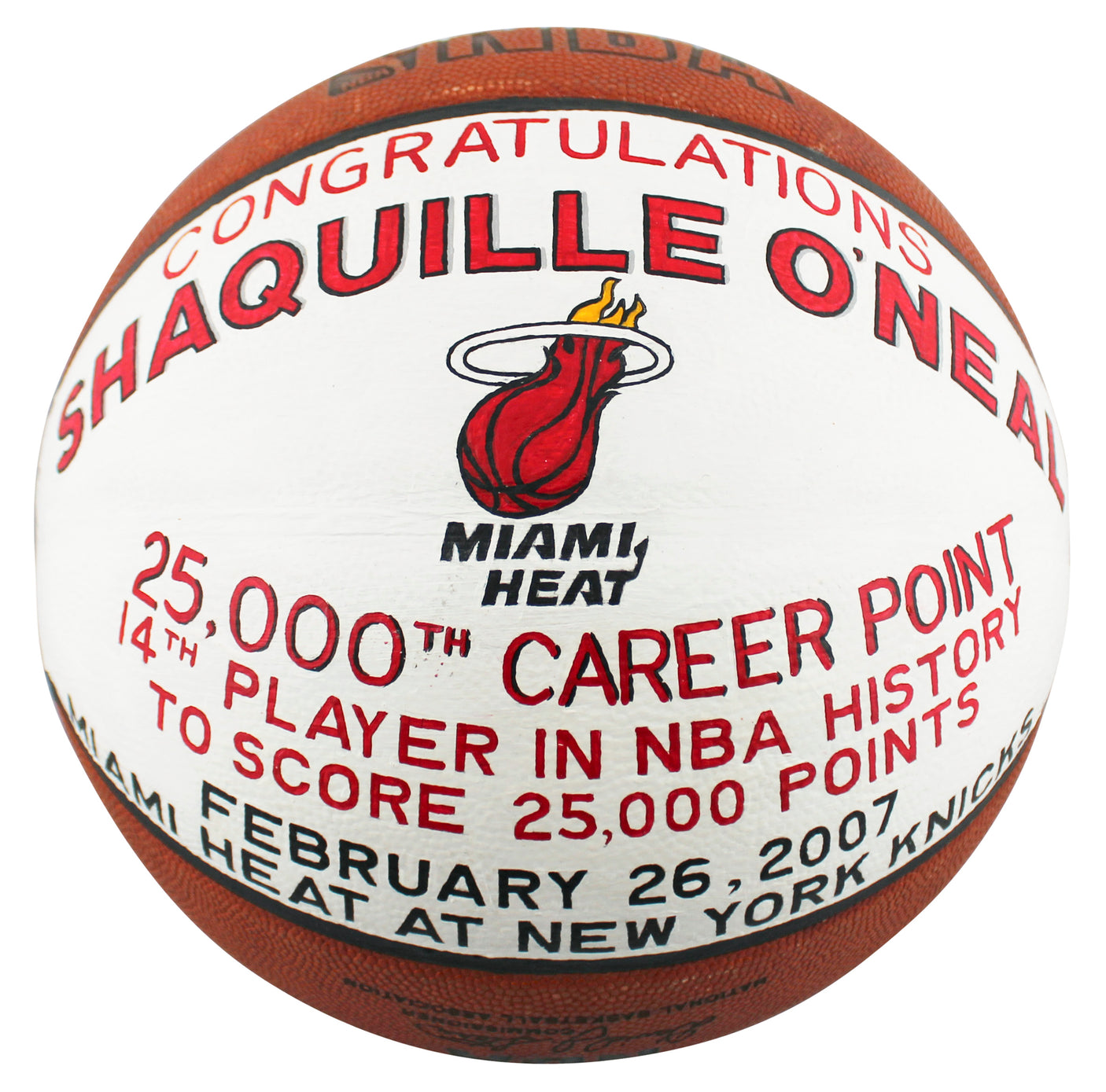 Shaquille O'Neal Game Used 25,000 Career Pts Scored Game Spalding NBA Basketball