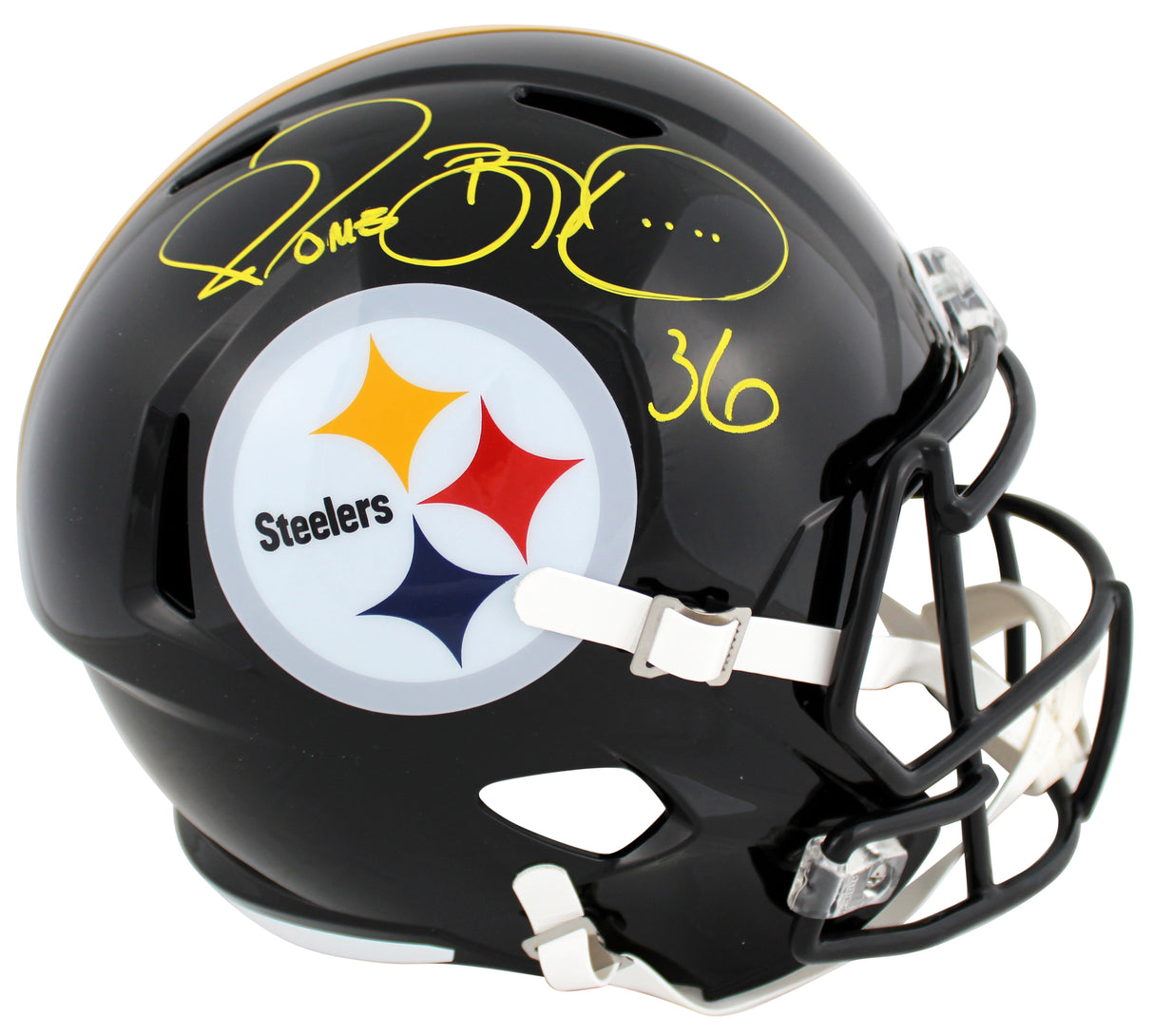 Steelers Jerome Bettis Signed Full Size Speed Rep Helmet W/ Case BAS Witnessed