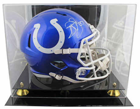 Colts Reggie Wayne Signed Flash Full Size Speed Rep Helmet W/ Case BAS Witnessed