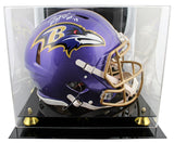 Ravens Ray Lewis "HOF 18" Signed Flash F/S Speed Proline Helmet W/ Case BAS Wit