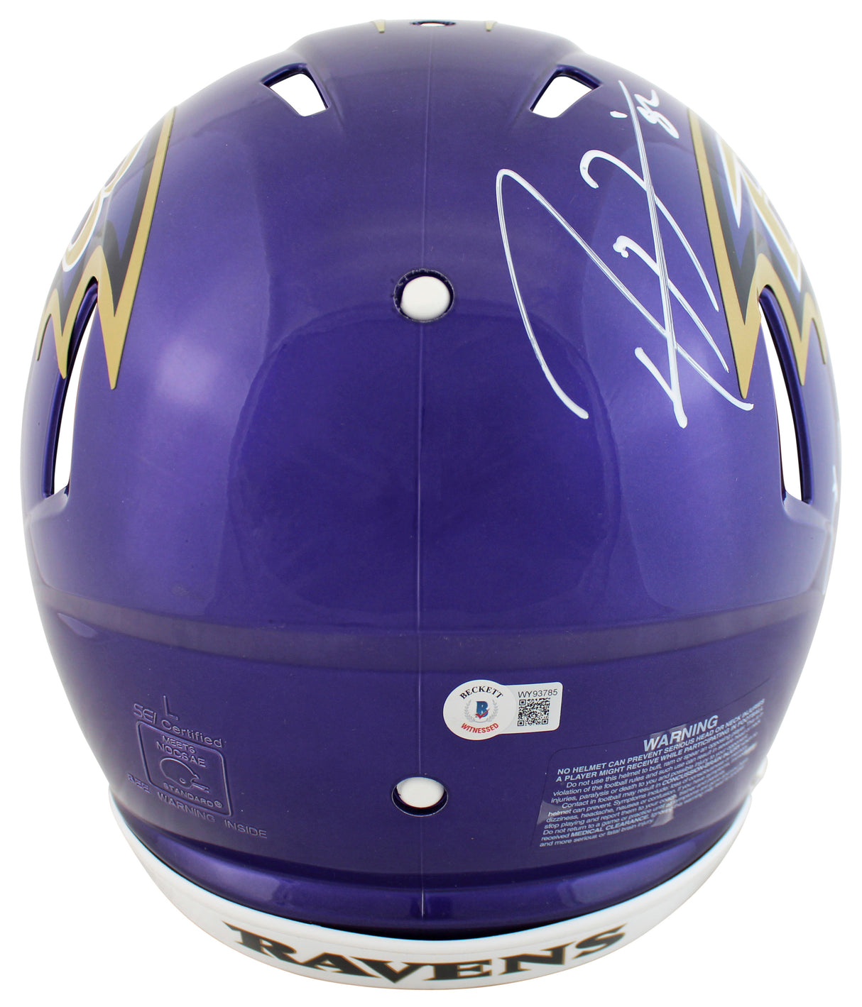 Ravens Ray Lewis & Ed Reed Signed Flash F/S Speed Proline Helmet W/ Case BAS Wit