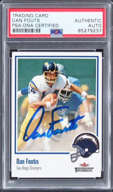 Chargers Dan Fouts Signed 2002 Fleer Throwbacks #37 Card PSA/DNA Slabbed