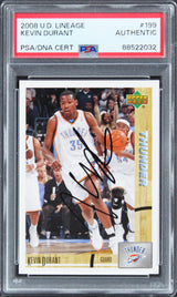 Thunder Kevin Durant Signed 2008 Upper Deck Lineage #199 Card PSA/DNA Slabbed